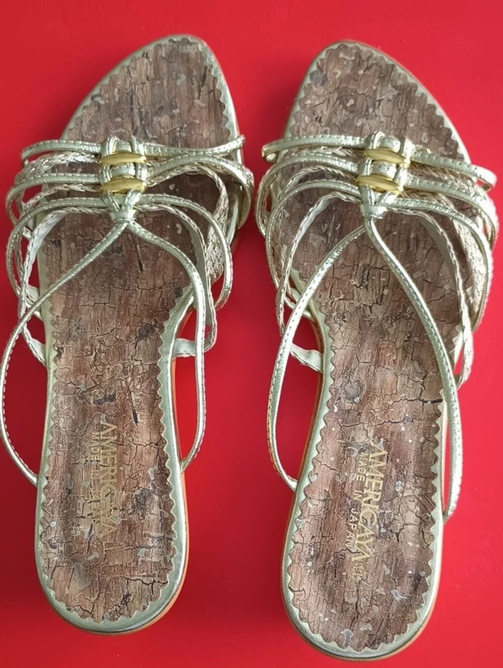Gold Braided Strappy Slide Sandals for Women